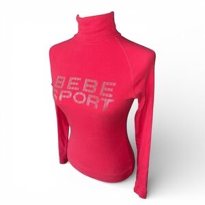 Y2K Hot Pink Bebe Sport Turtleneck long sleeve